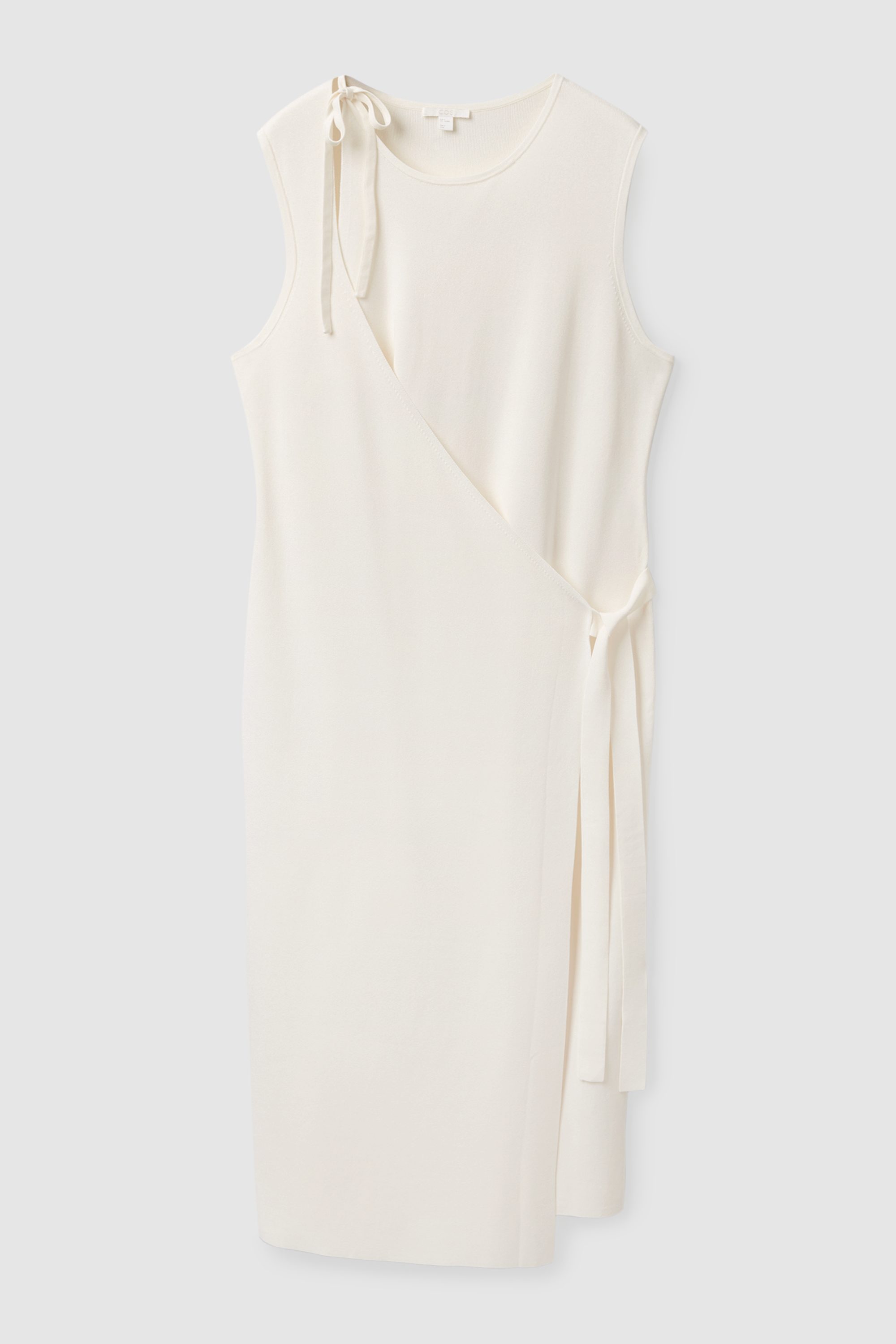 white wrap dress sleeveless