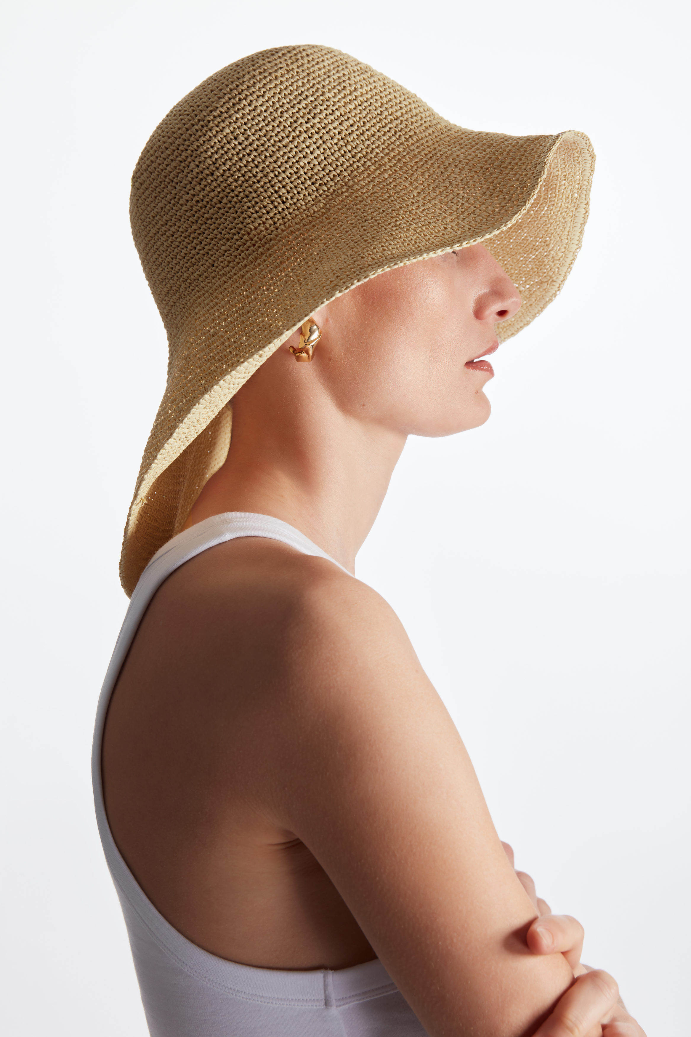 cos wide brim straw hat