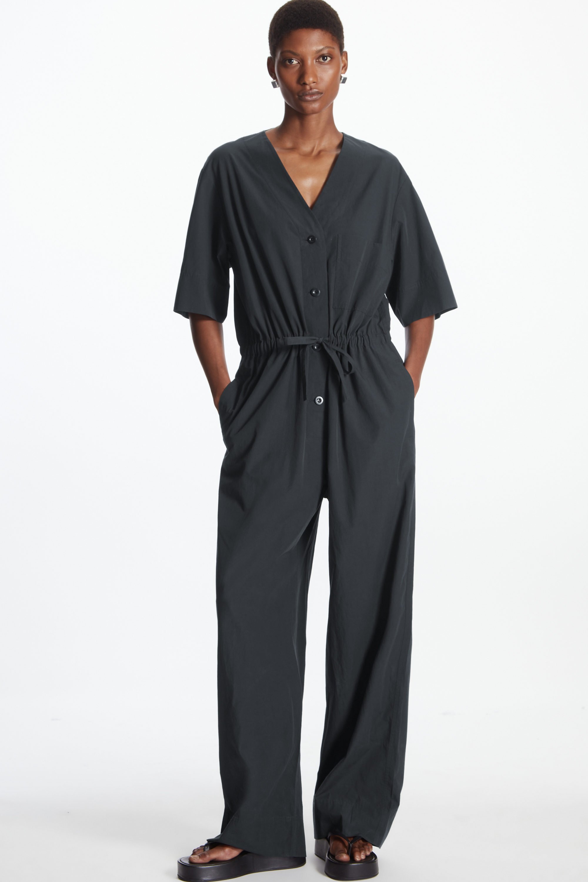 cos short sleeve jumpsuit