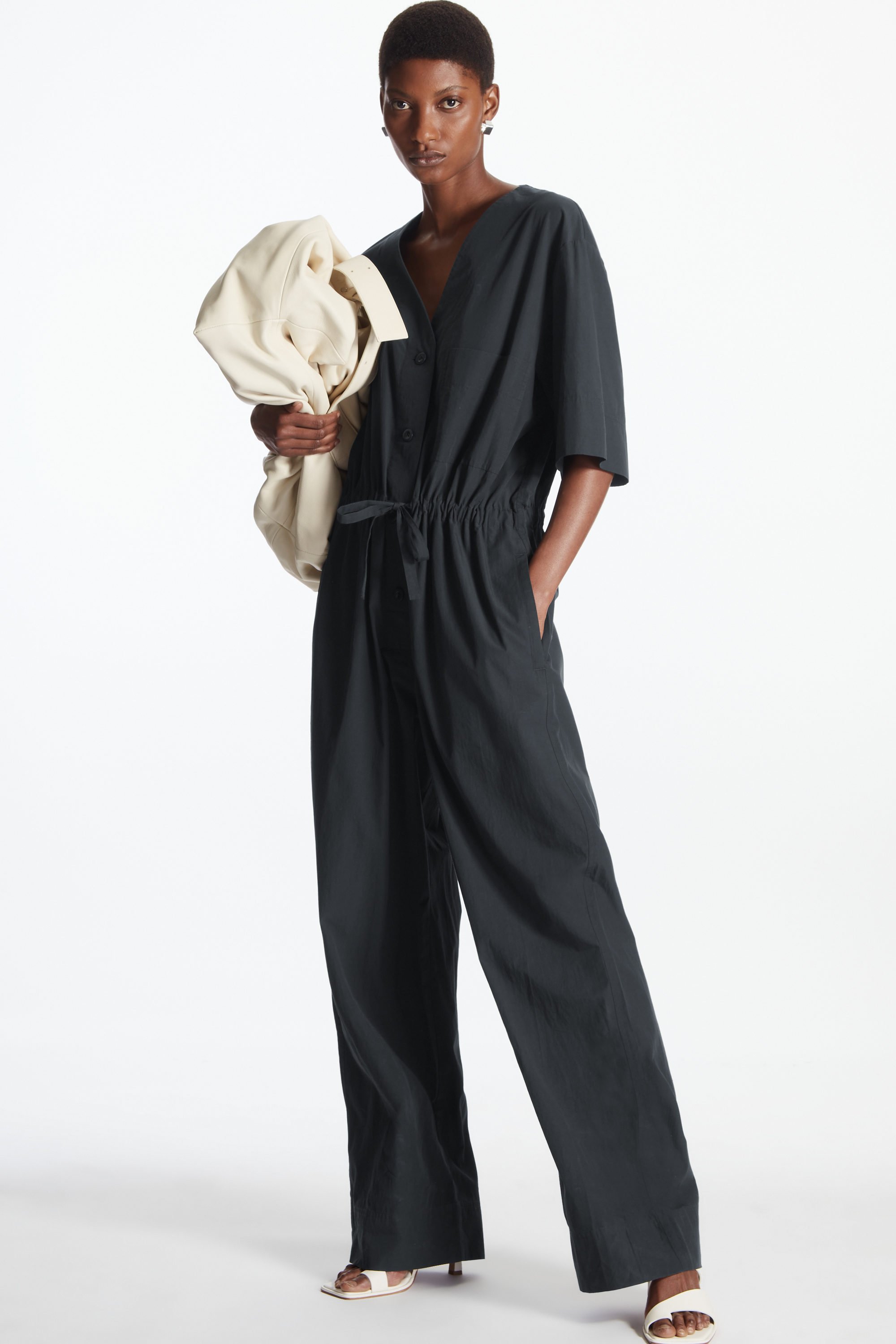 cos short sleeve jumpsuit